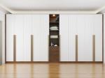 Bedroom Walnut Glass Swing Door Wardrobe Modular Assembled