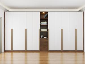 China Bedroom Walnut Glass Swing Door Wardrobe Modular Assembled wholesale