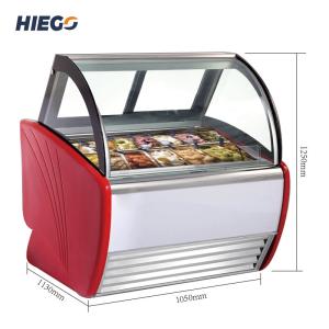 China Transparent Pastry Ice Cream Display Cabinet , Stainless Steel Gelato Cabinet wholesale