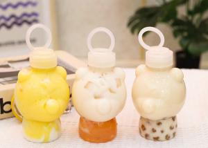 China Pull Ring Cover Milk Tea Bottles 400ml Squeezable Juice Bottles wholesale