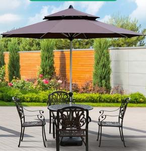 China Double Canopy Parasol Center Pole Umbrellas Radii 1.35m For Garden And Beach wholesale