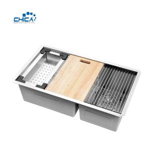 China double bowl handmade house kitchen sinks quality control procedure stainless steel kitchen sink wholesale