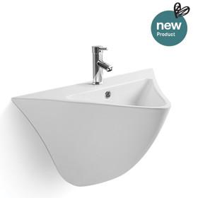 China Modern Bathrooms Ceramic Wall Mounted Sink 18 Inches With Easy Clean Glaze wholesale