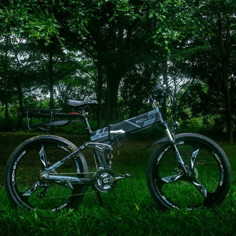 EU STOCK Rich Bit Top 860 Electric Bike Full Suspension Mountain Ebike 26 Inch 36v 250w 12ah