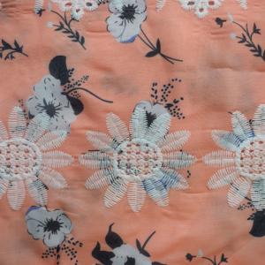 China Soft Heavyweight Cotton Fabric Embroidered Garment Weft Tear Resistant wholesale