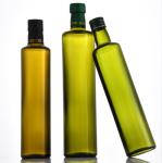 Hot Stamping Clear Round Dark Green Glass Bottle 250ml 500ml for Cooking Olive