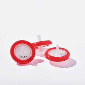 China 0.45μM 25mm Hydrophobic PTFE Syringe Filters For Chromatography wholesale
