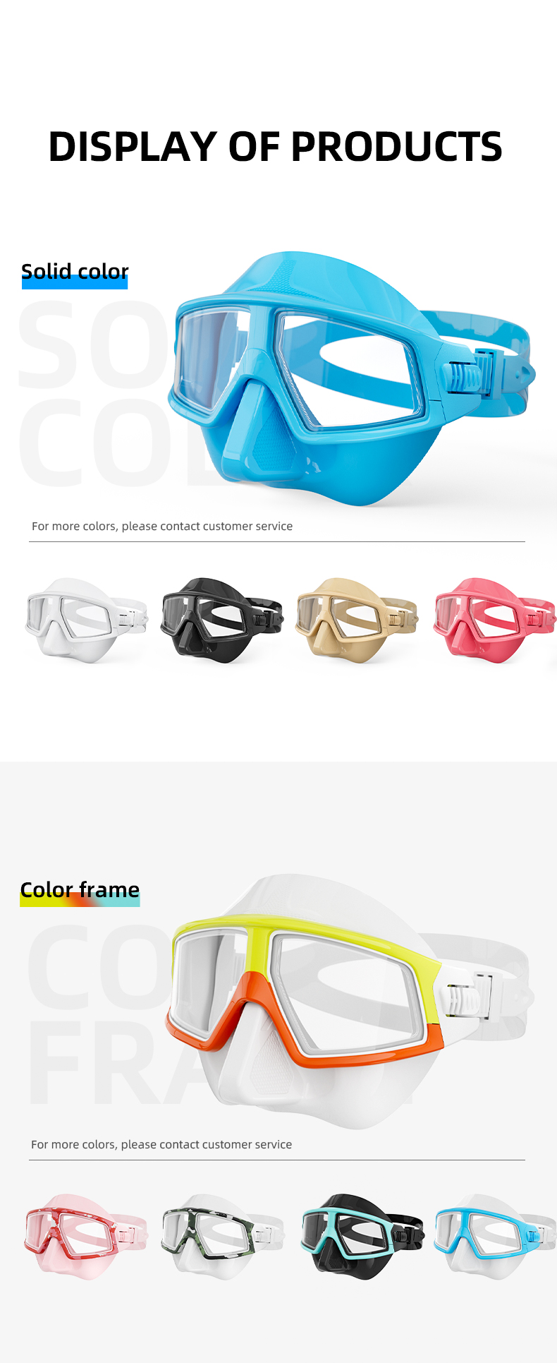 Silicone PC Freediving Goggles Non Fogging Snorkel Mask UV400 Protection