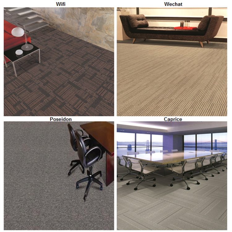 Adhesive Backed Carpet Tiles High Density Solid Color Nylon Material
