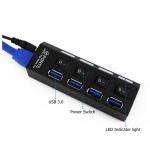 Memory Cards Round USB Four Port Hub Splitter Adapter