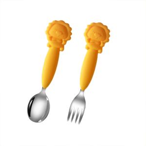 China 230C Heat Insulation Silicone Spoon And Fork Eco Friendly For Kids wholesale