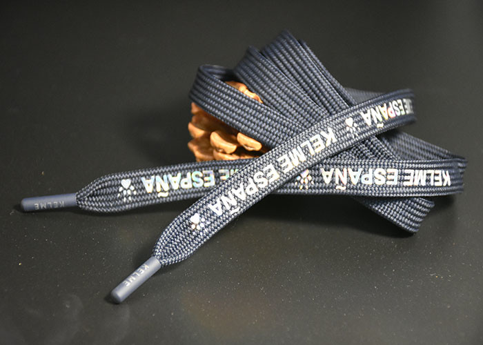 Custom Printing Shiny Flat Cotton Tape Ribbon Cord For Clothing