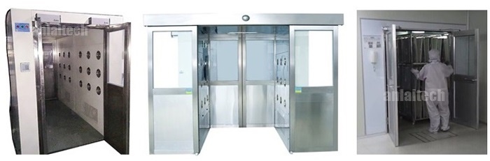 Automatic induction door person and cargo air showers