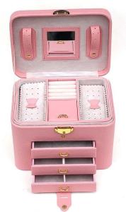 China Locking Faux Leather Jewelry Carrying Case , Valuables Storage Case Eco Friendly wholesale