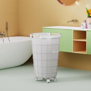 China Household Wire Laundry Hamper With Wheels Metal Clothes Hamper 400x419x583mm wholesale