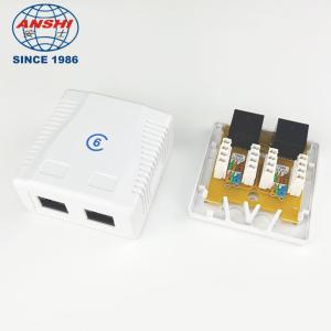 China PC Material UTP Surface Mount Box Double Port CAT6 wholesale
