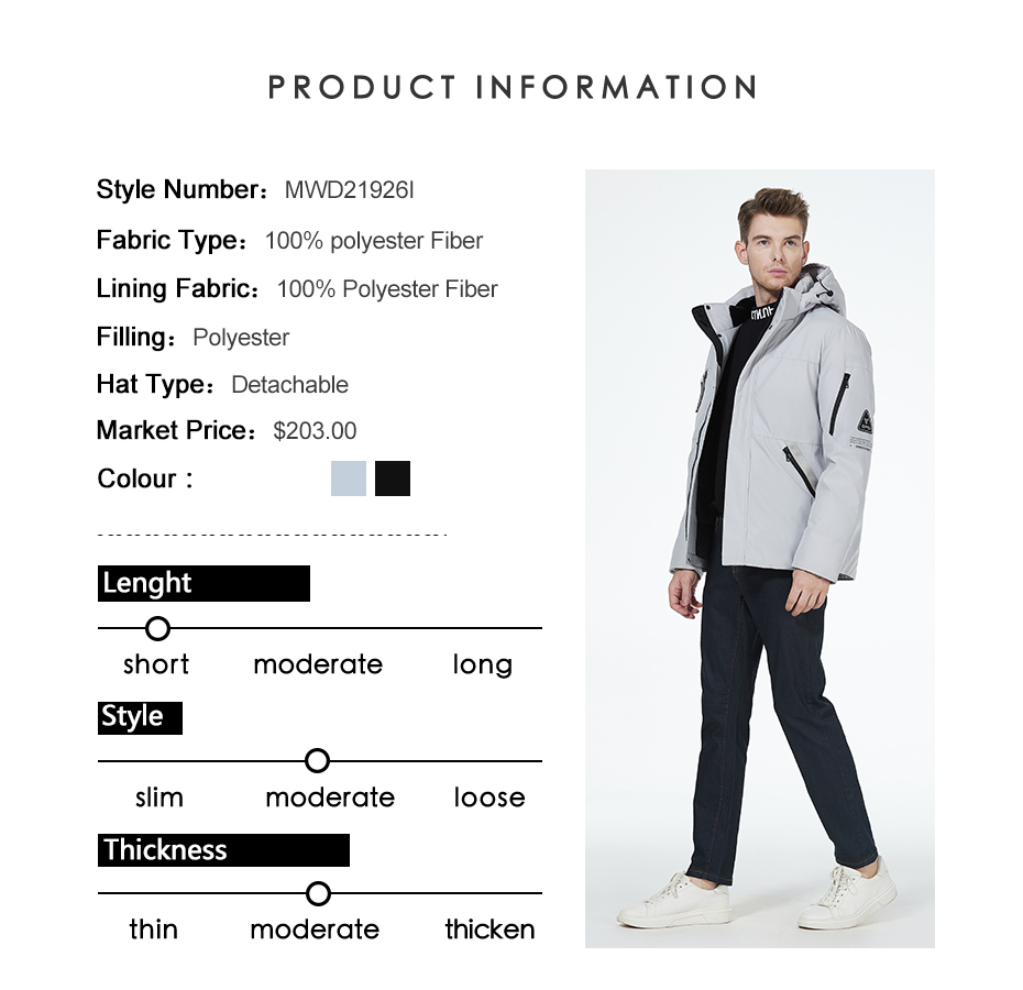 multi-pocket short down jacket, stylish, young fashion,short men's coat, light color, hooded,