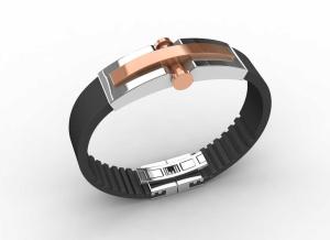 China Top Quality Europe Fashion Stainless Steel Genuine Leather Silicone Bangle Bracelet ADB33 wholesale