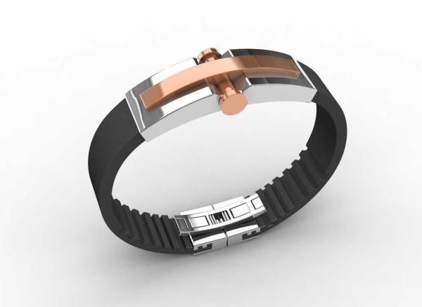 Top Quality Europe Fashion Stainless Steel Genuine Leather Silicone Bangle