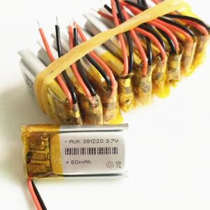 China 381220 3.7V 60mAh LiPo Battery Rechargeable Lithium Pouch Battery 1C wholesale