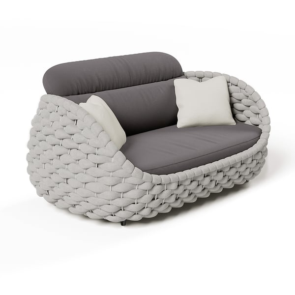 Outdoor Balcony Villa Commercial Rope Garden Set with Modern Design Style Sofa Lounge