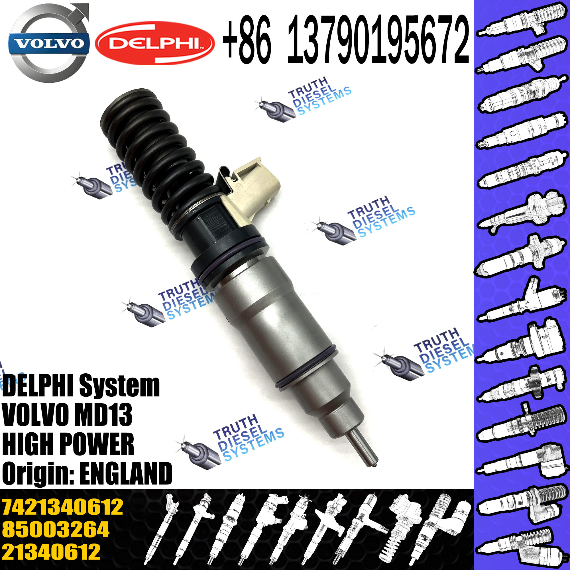 Fuel Injector 21371673 7421340612 9021371673 85003264 BEBE4D24002 For VOL MD13 HIGH POWER