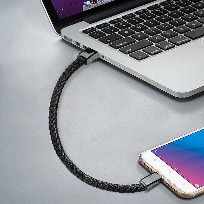 PU Leather Mini Size SH20 2.4A 1meters Bracelet Charging Cables
