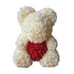 Wholesale Preserved rose bear with heart popular size 25cm teddy bear of roses