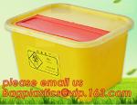 Square sharps container, medical disposal bins, needle container, Disposable
