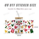 Wholesale Custom Design Cartoon Theme 16oz Glass Can UVDTF Tumbler Sticker