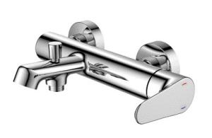 China 35mm Ceramic Cartridge Wall Mounted Bath Tap Chrome Single Handle wholesale