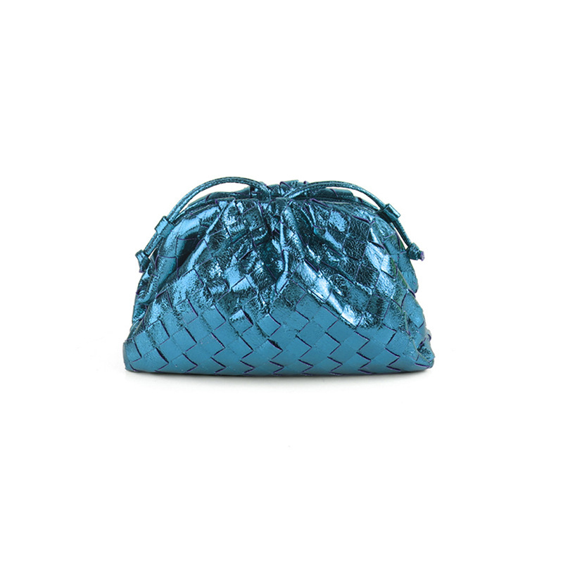 Hand Woven Cloud Bag Genuine Leather Fashionable Design All Seasons Decoration None