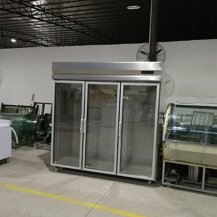 Air Cooling 650W 3 Door Upright Glass Door Chiller