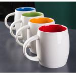 red blue polychrome printed coffee mugs wholesale engrave personalized custom