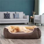 Brown Dog Bed Inner Cushion , Dog Basket Cushions Non Skid Rubber Dots Base