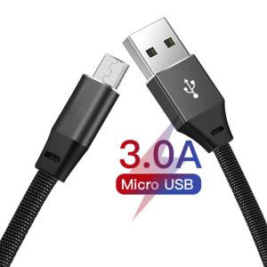 China Durable 3A Nylon Braided Micro USB Cable For Android Phone wholesale