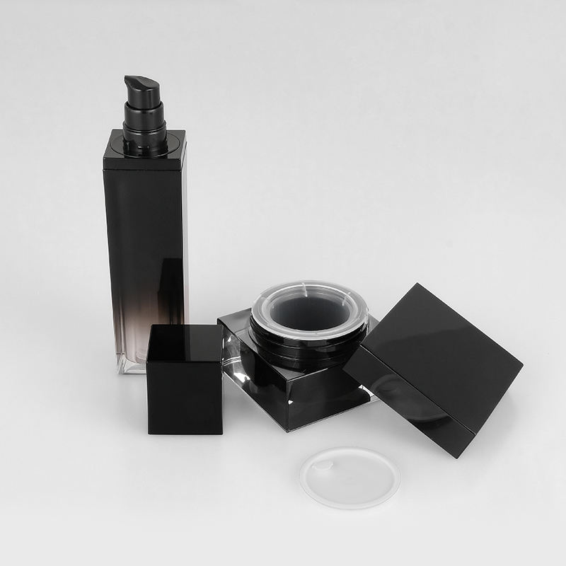 Eco Friendly Acrylic Square Cosmetic 30ml 50ml Lotion Pump Bottle 30g 50g Cream Container