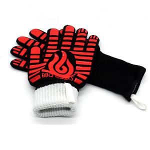 China Silicone Coated Pot Holders Cooking Baking Grilling Camping Fireplace Microwave BBQ Oven Mitts Gloves wholesale