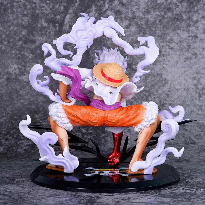 Anime Helios 001 5th Gear Nika Luffy Red and White Pants Squat Figure Model PVC Boxed