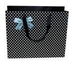 Cute Black dots decorating Bow Paper Carrier Bag for Supermarket Shopping /