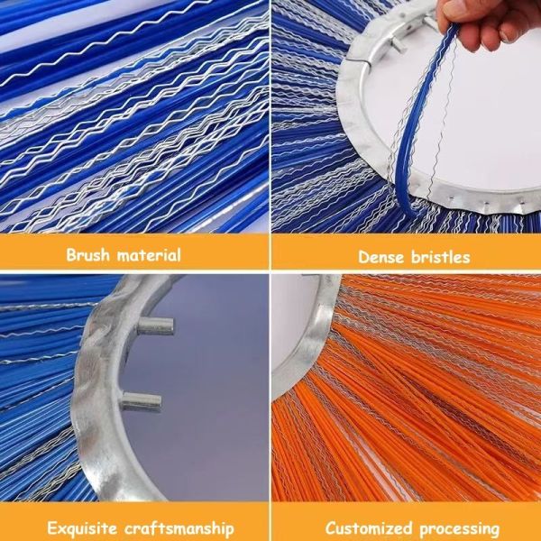 Sweeper PP Street Cleaner Brush Wafer Brush Road Sweeping Brush With Steel Flat Ring