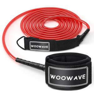China WOOWAVE Surf Leash Straight Leash TPU Surfboard Leashes for SUP Detachable Rail Saver wholesale