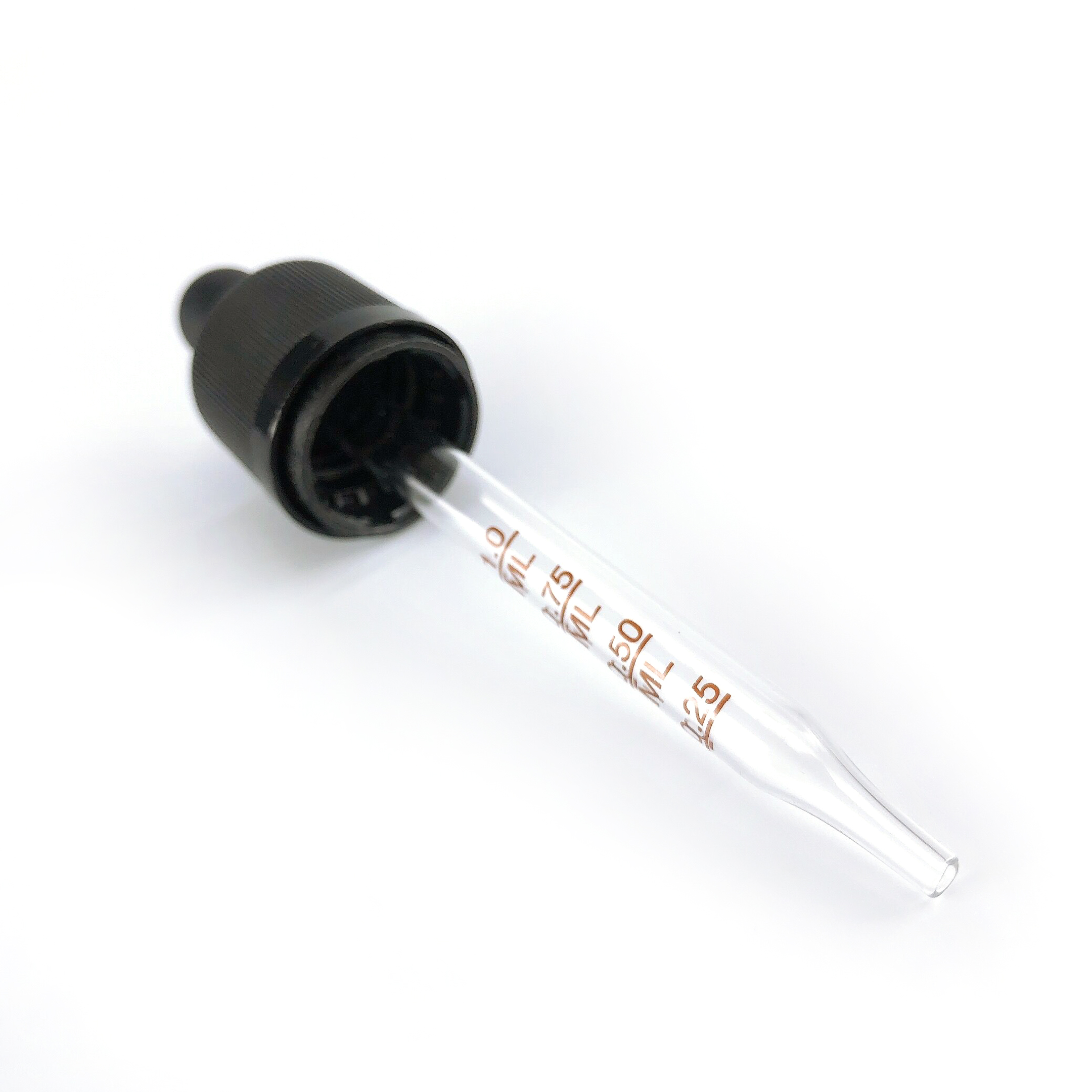 Frosted Matte black 30ml glass dropper with measurement scale dropper pipette