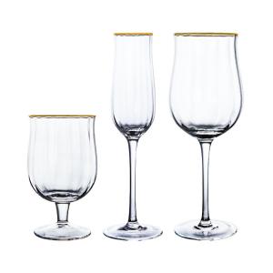 China Colorful Tulip Gold Rim Champagne Glasses 145ml Electroplating wholesale