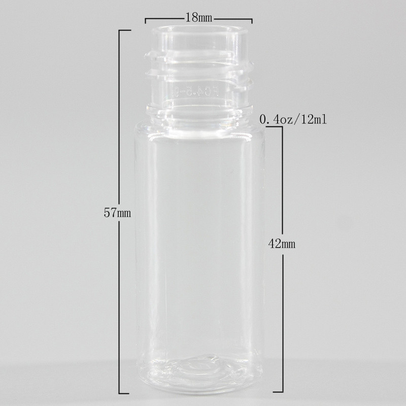 0.4oz/12ml Small Capacity Clear PET Plastic Bottle With White Screw Cap, Travel Set Bottle Perfume Liquid Spray Bottle