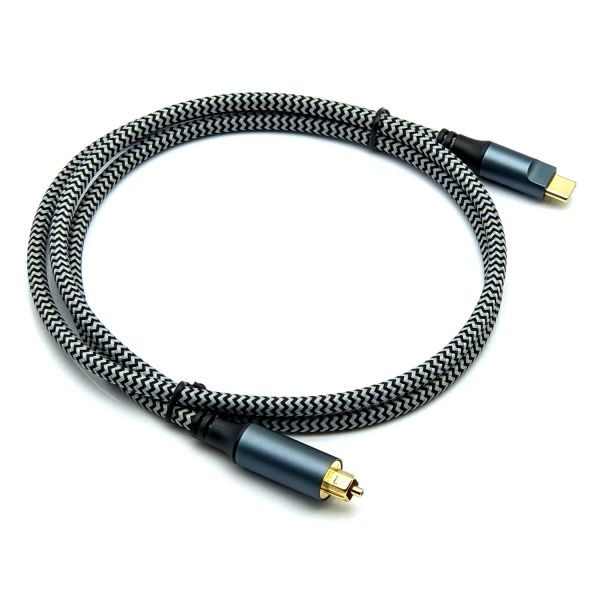 Toslink Digital Audio Cable with Type-C Male and Gold Plated Connectors for Crystal-Clear Sound