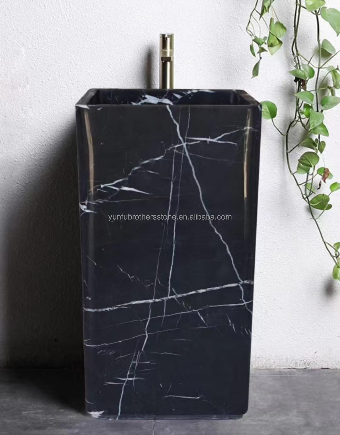 White Veins Marble Sink Cut to Size from Calcite Marble for Modern Hotel Villa Design