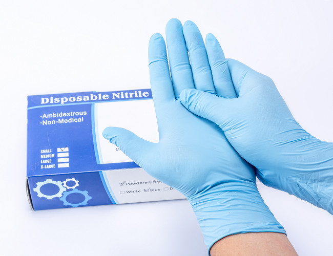 100% Nitrile Butadiene Quality Latex Medical Disposable Glove Powder Free