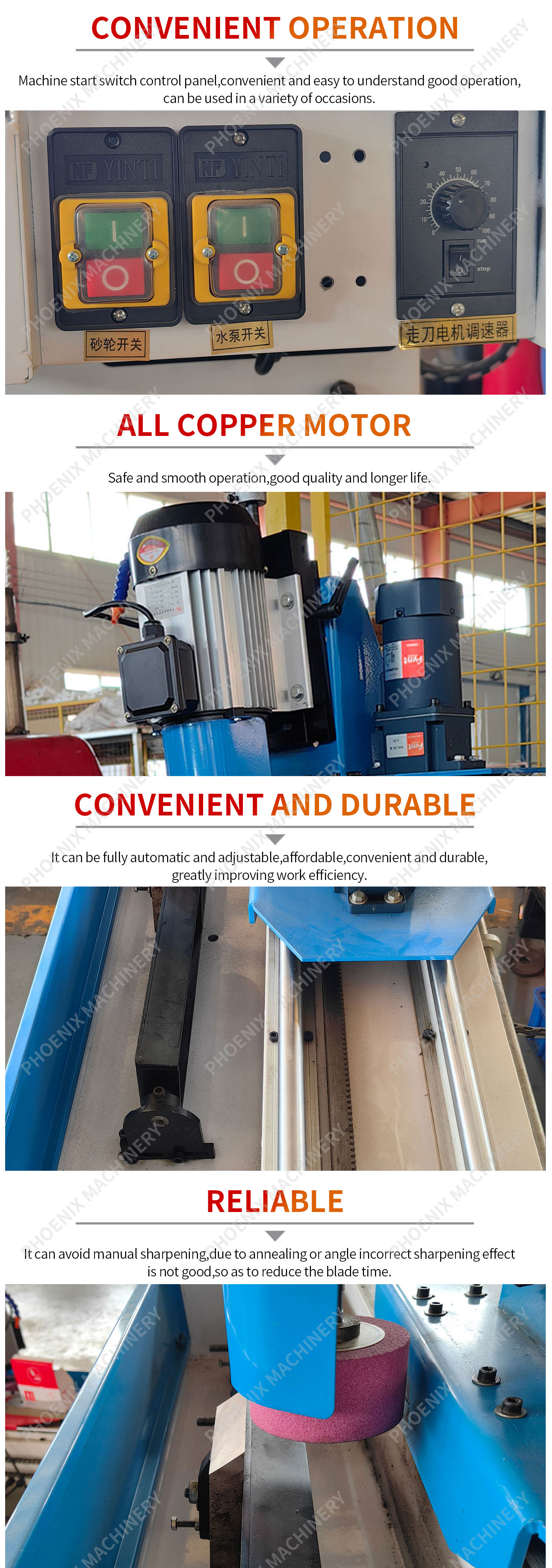 Energy Mining PM750 Automatic Fixed Milling Cutter Knives Clipper Blade Planer Knife Sharpening Machine