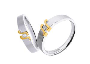 China Non mainstream Diamond Stitching 18K Matching Promise Rings wholesale